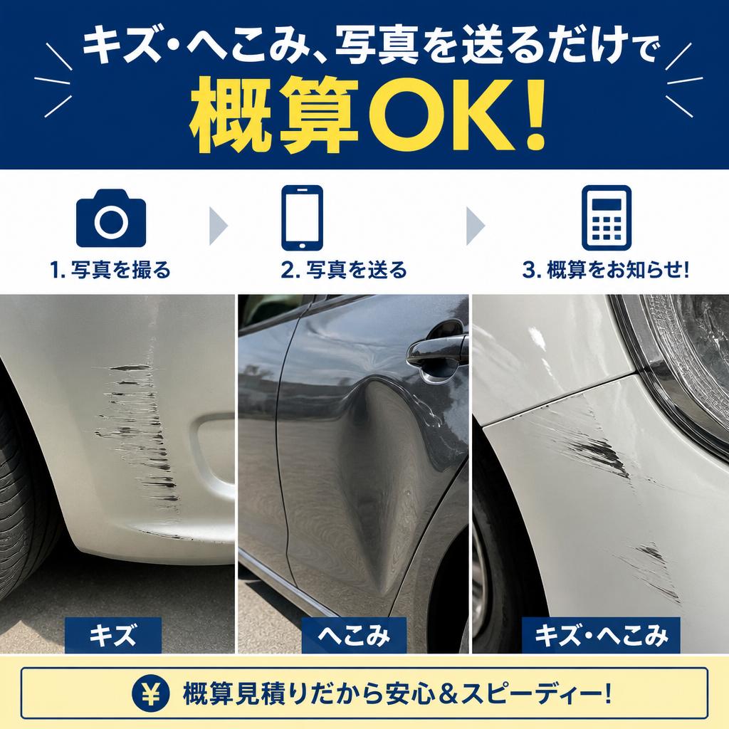 キズ・へこみ、写真を送るだけで概算OK！