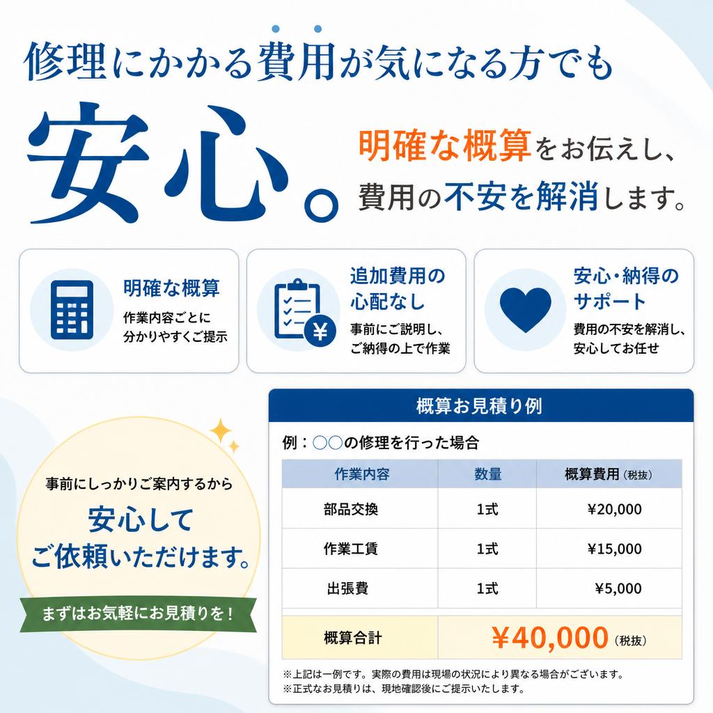 「いくらかかる？」不安を解消